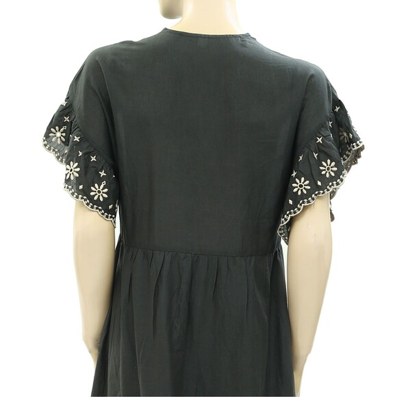 Odd Molly Kathleen Midi Dress Floral Embroidered Kimono Eyelet Resort S-1 254651 - Picture 10 of 10